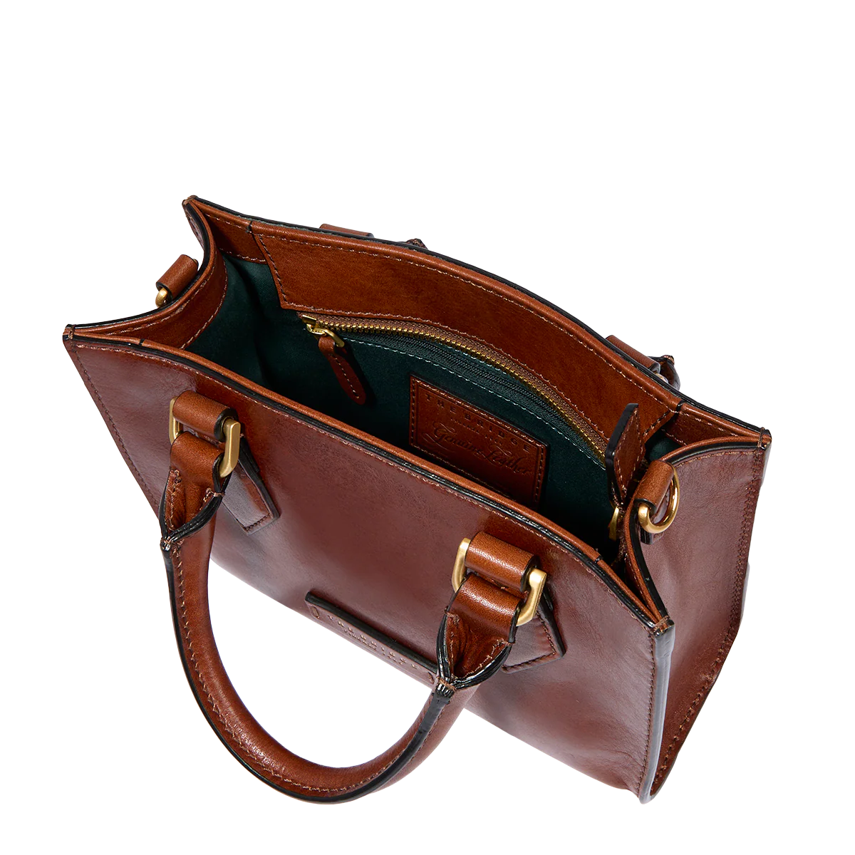 Leather handbag with removable shoulder strap - Image 4
