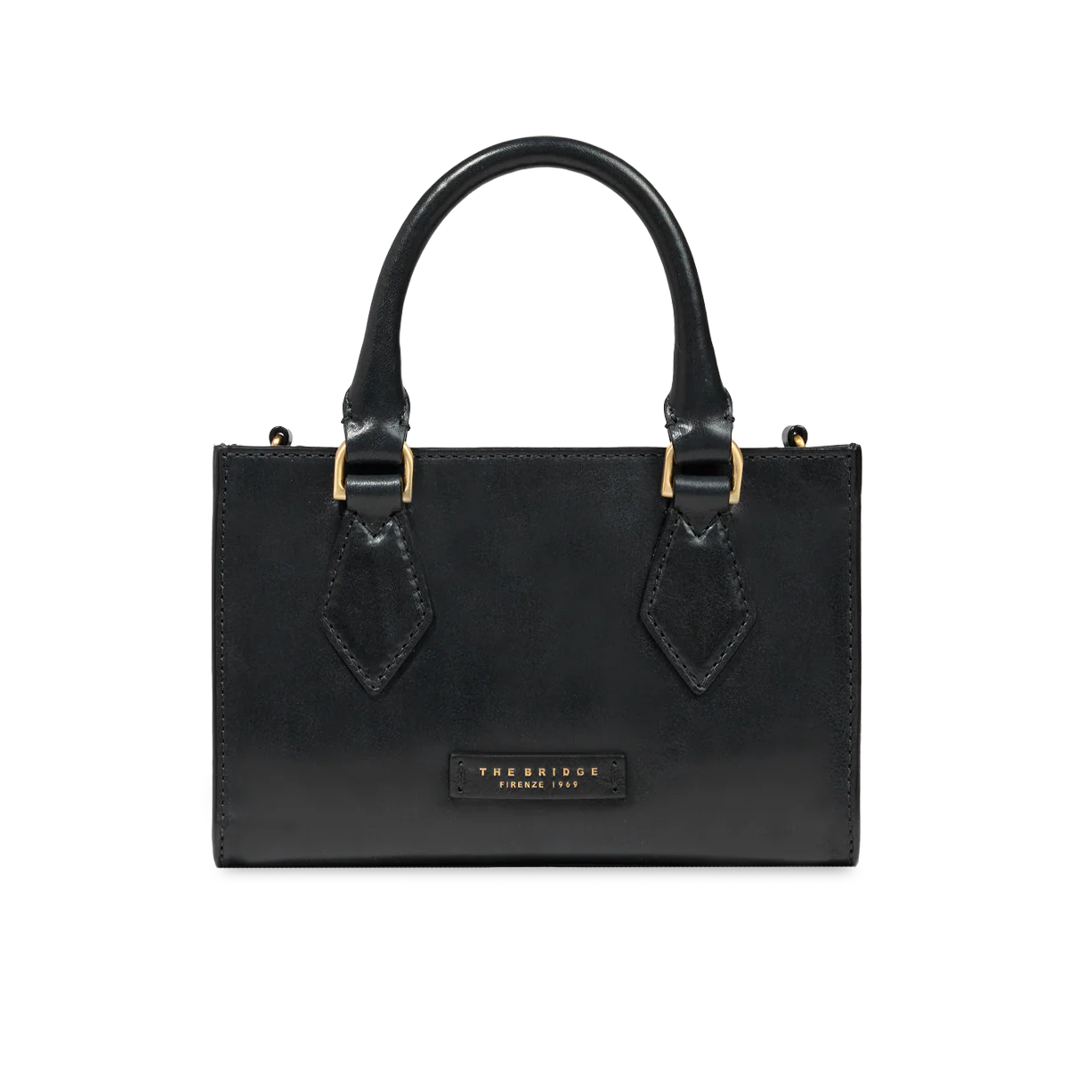 Leather handbag with removable shoulder strap
