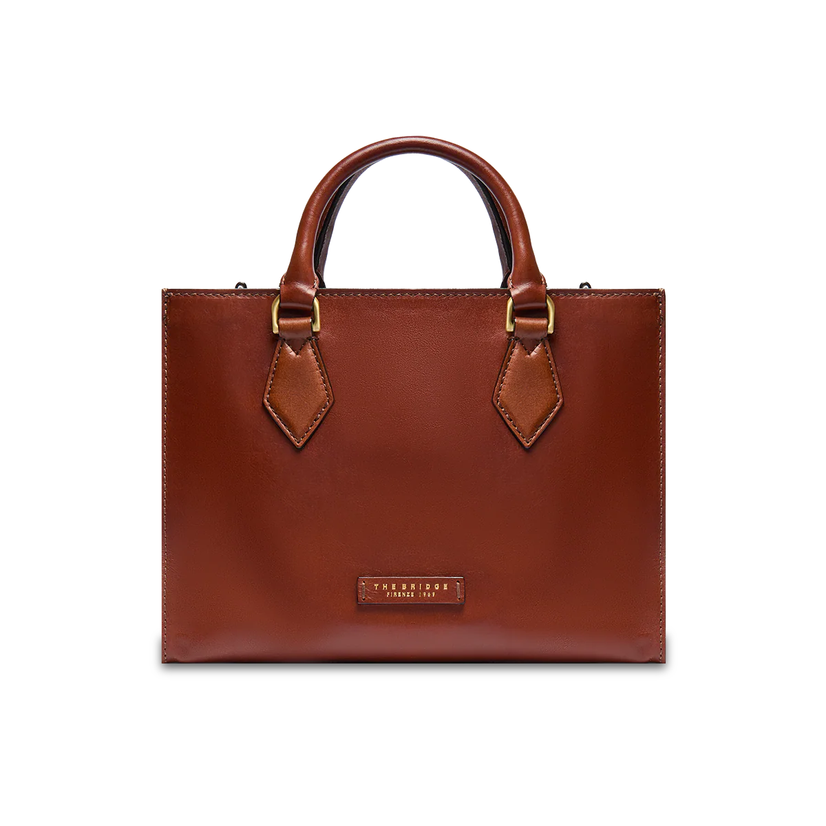 Leather handbag with detachable strap