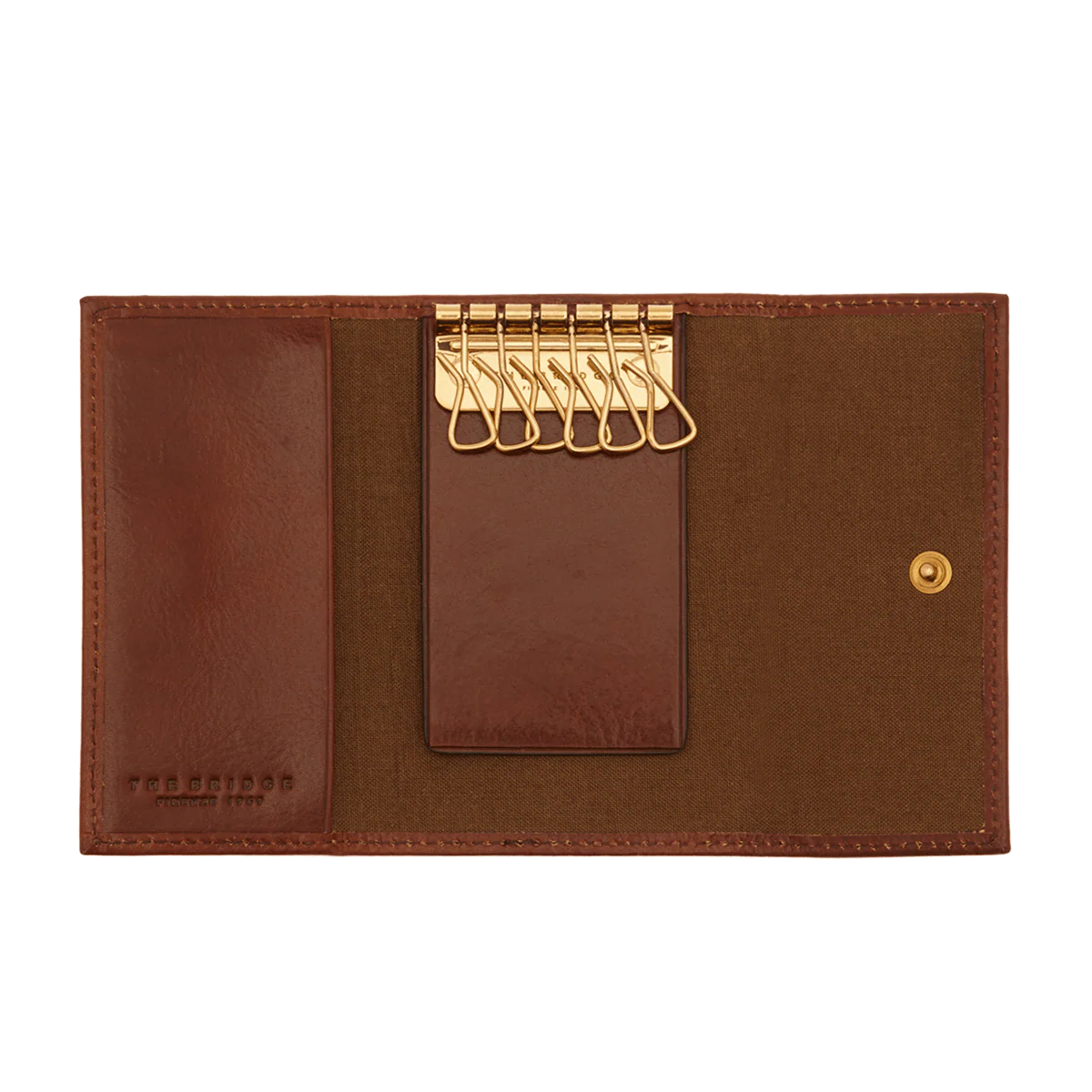 Leather key holder with six hooks - Image 2