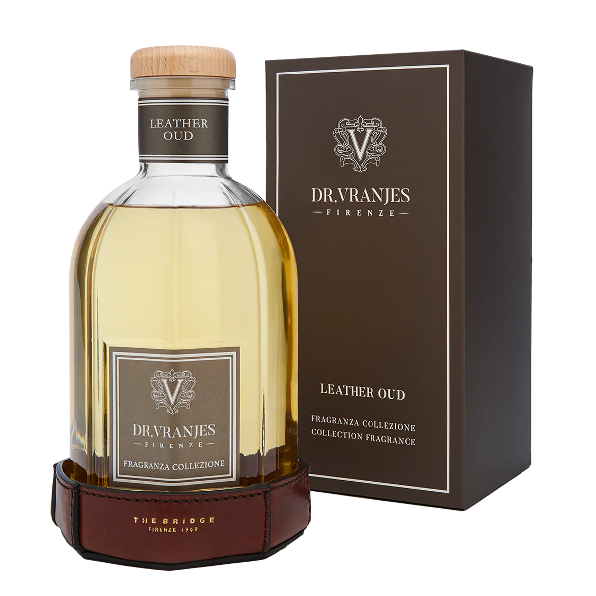 Special Edition room fragrance Leather Oud (1250 ml) with leather coaster