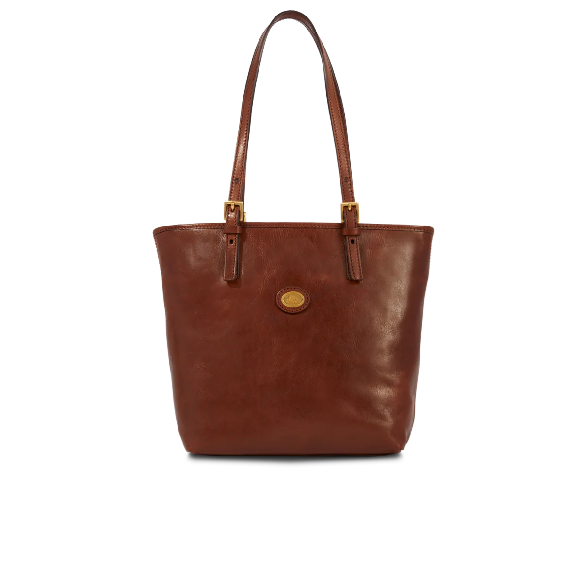 Leather shopper bag with zip