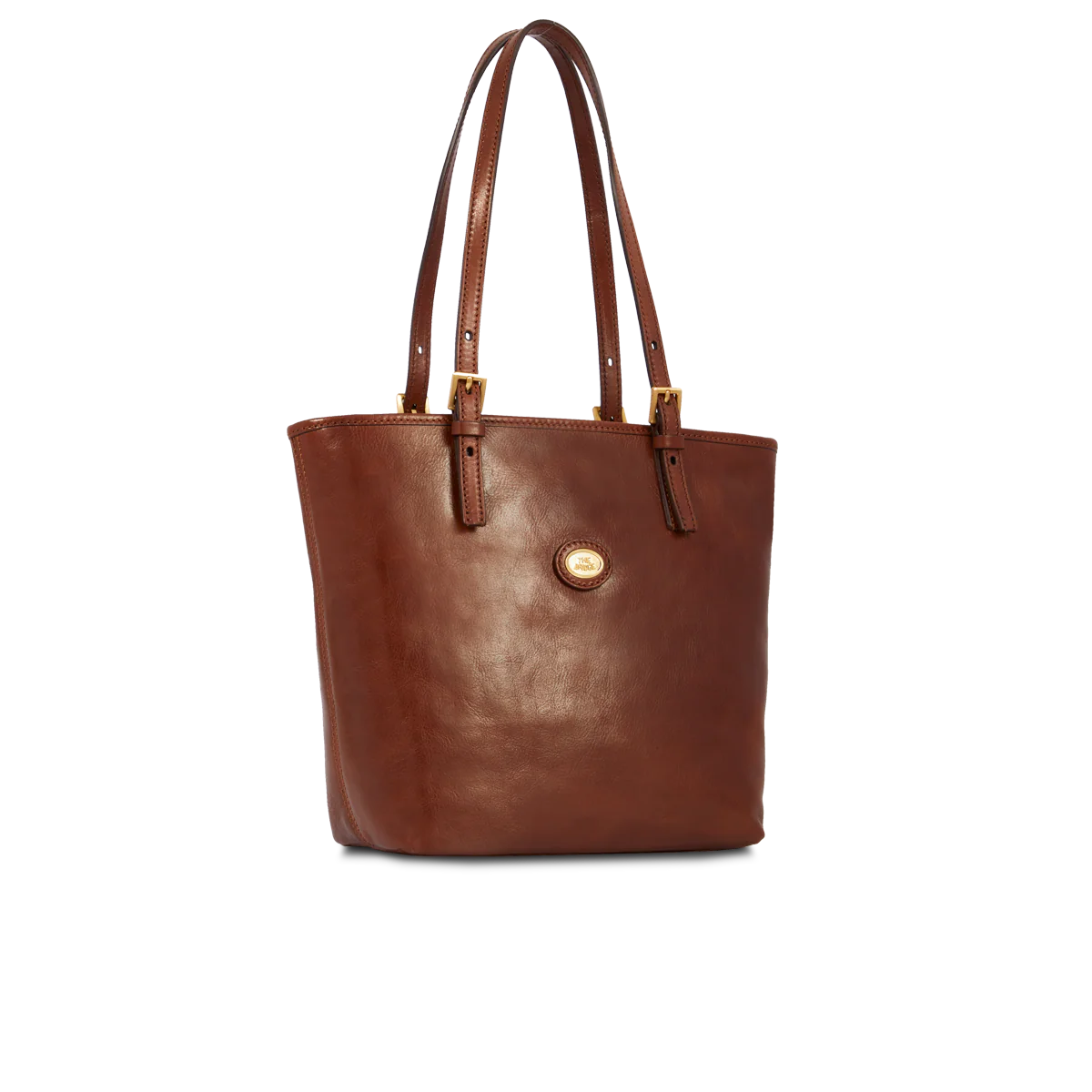 Leather shopper bag with zip - Image 2