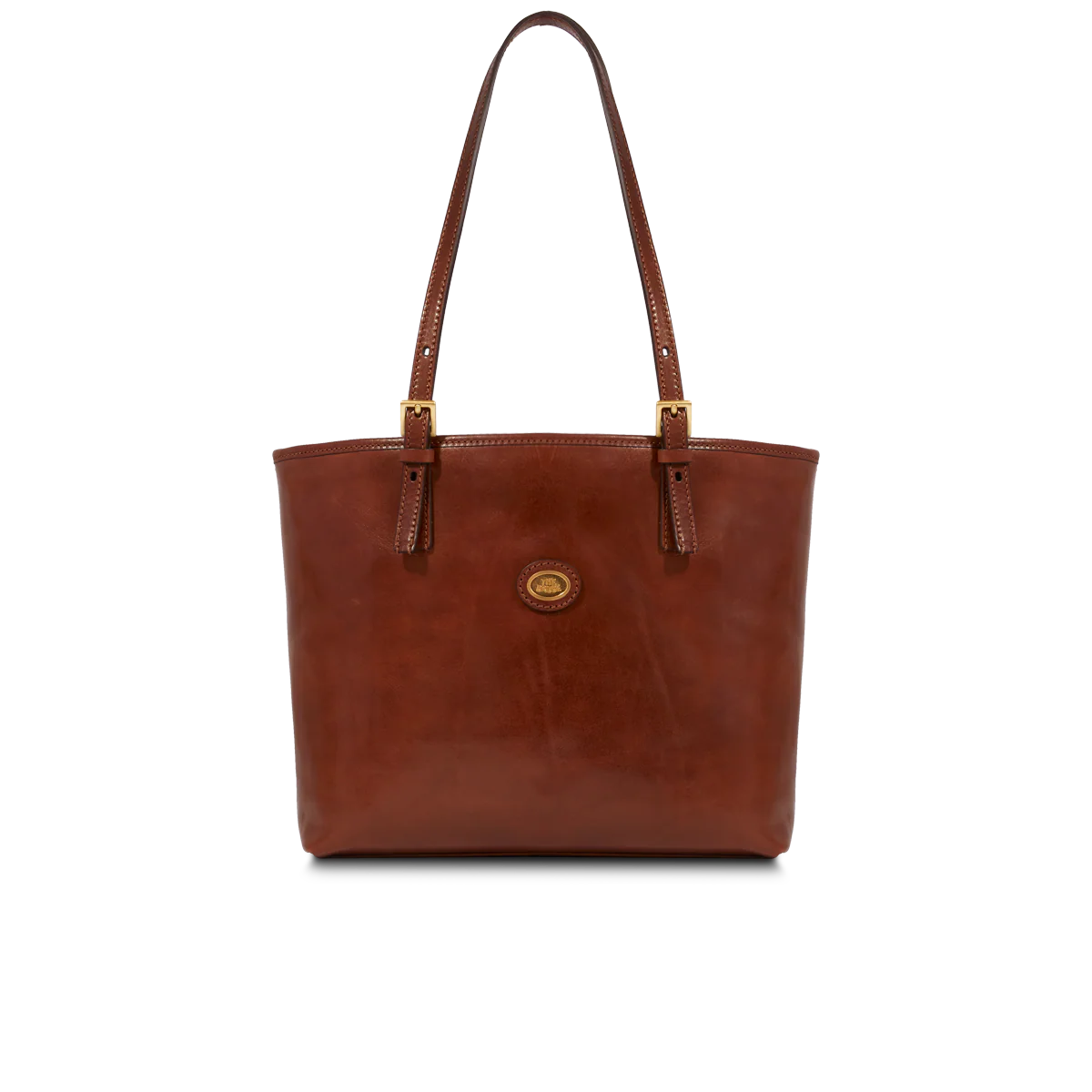 Leather shopper bag with zip