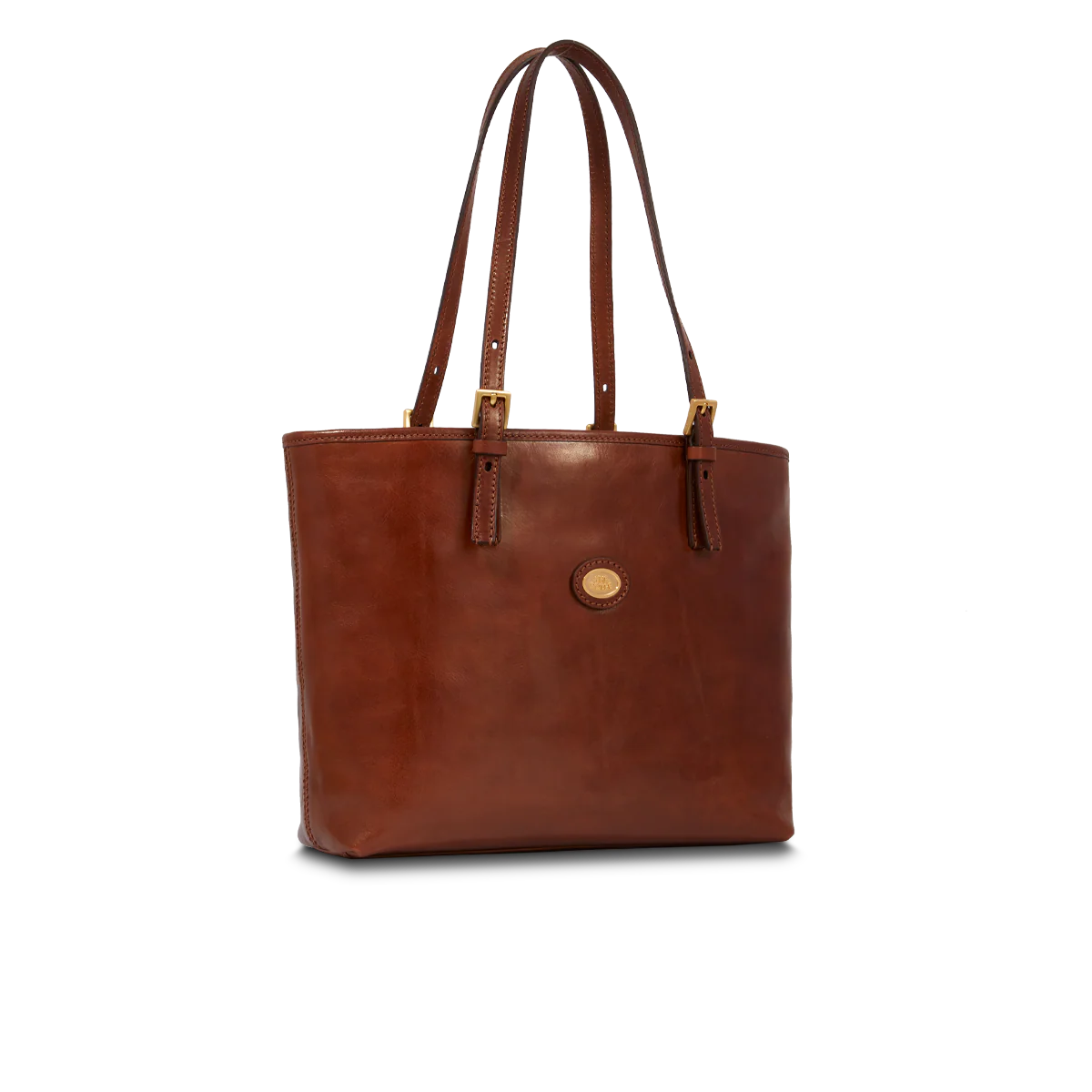 Leather shopper bag with zip - Image 2