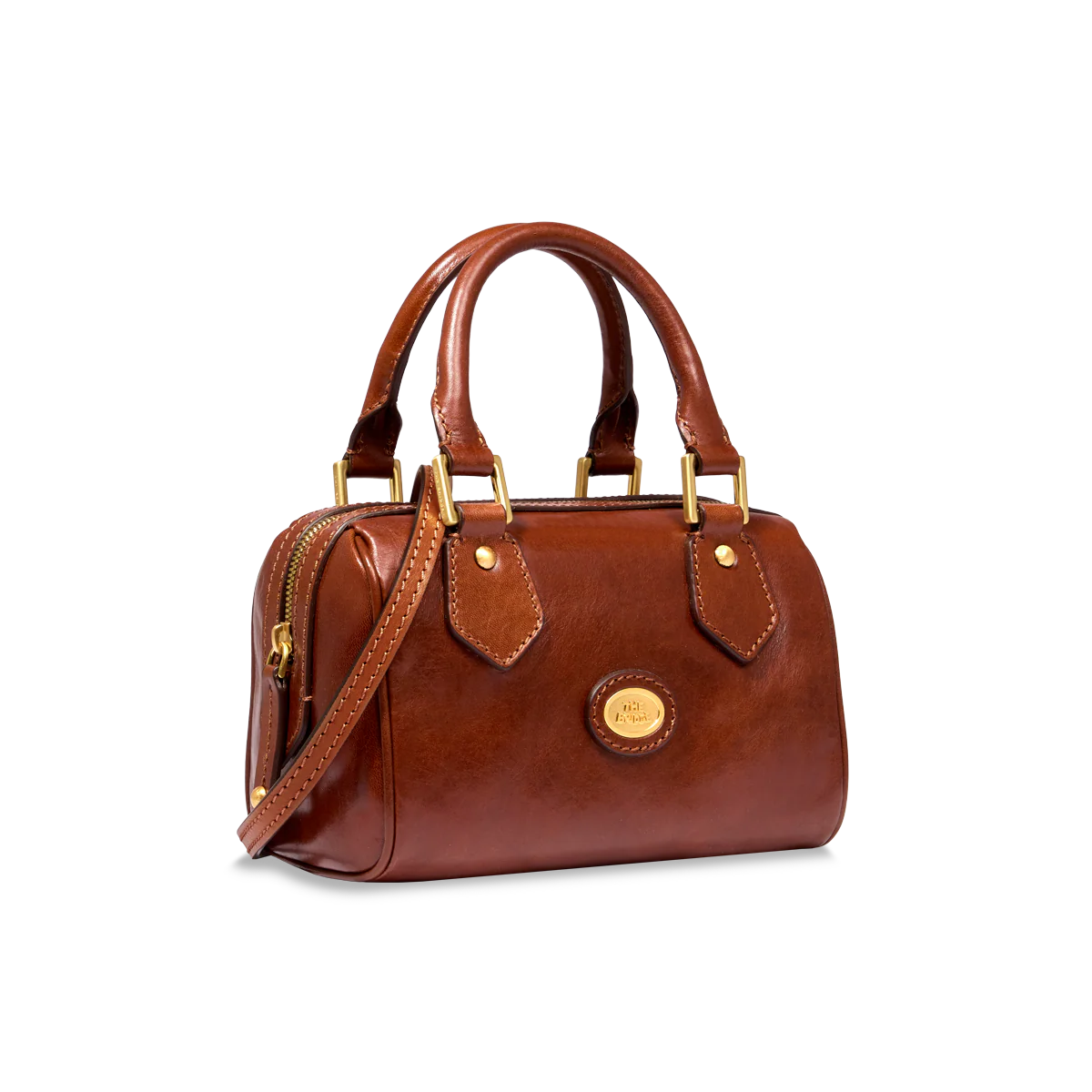 Leather boston bag with removable shoulder strap - Image 2