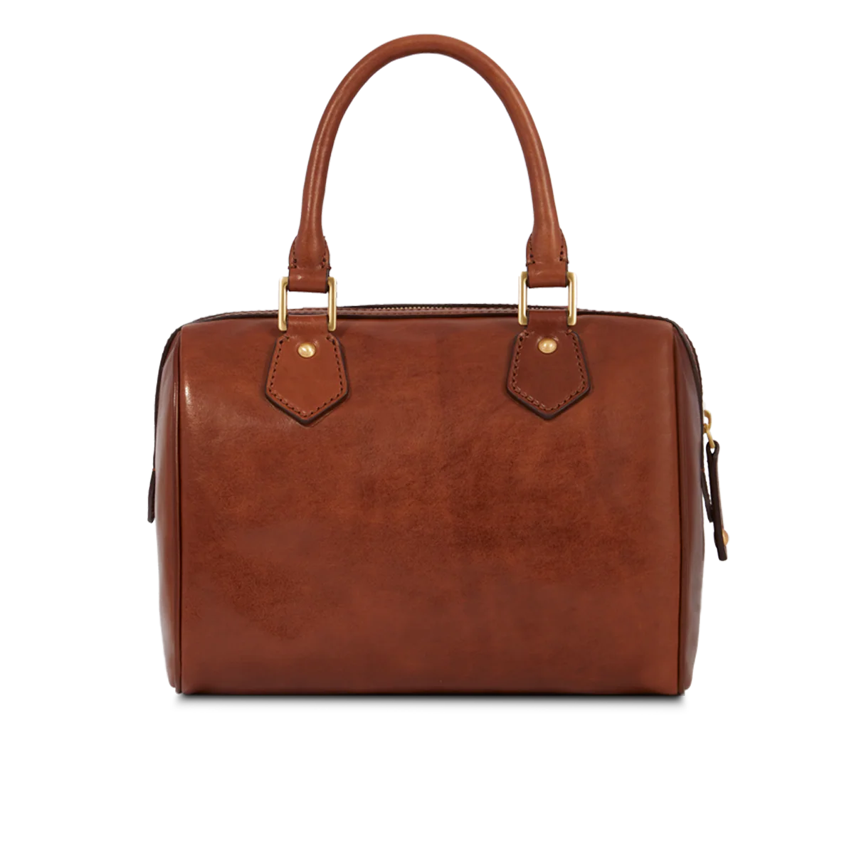 Leather boston bag with removable shoulder strap - Image 3