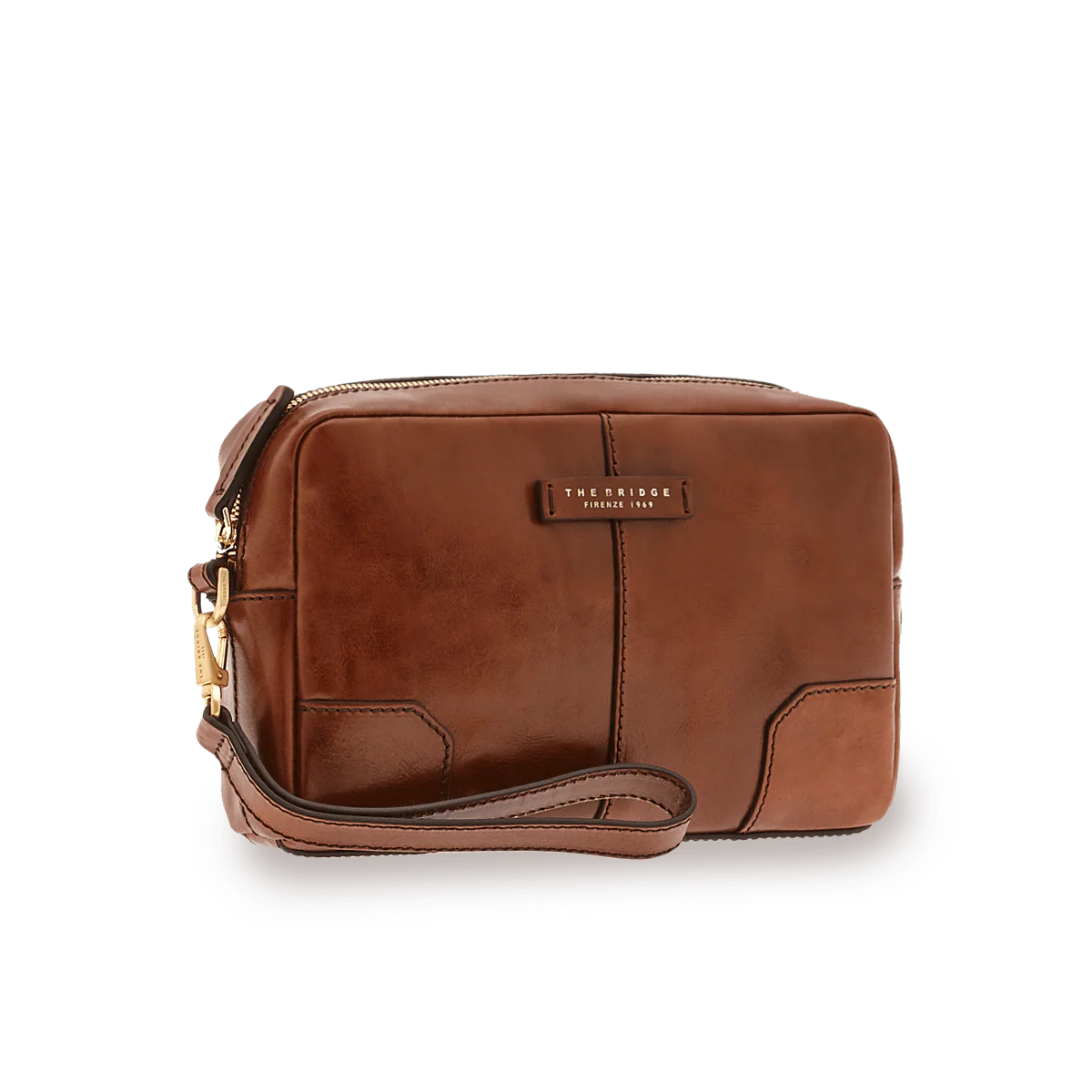 Men's leather crossbody pouch one zip