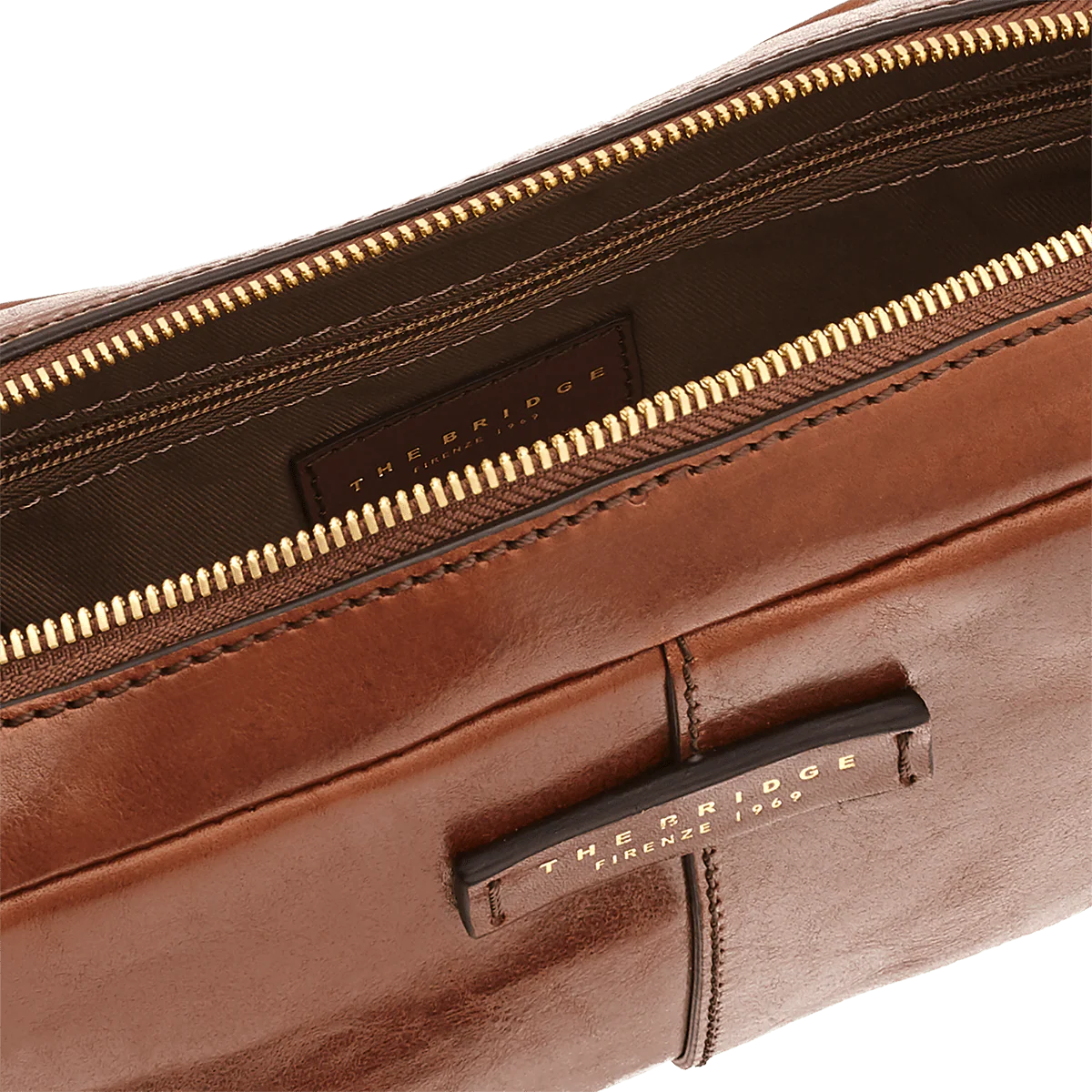 Men's leather crossbody pouch one zip - Image 2