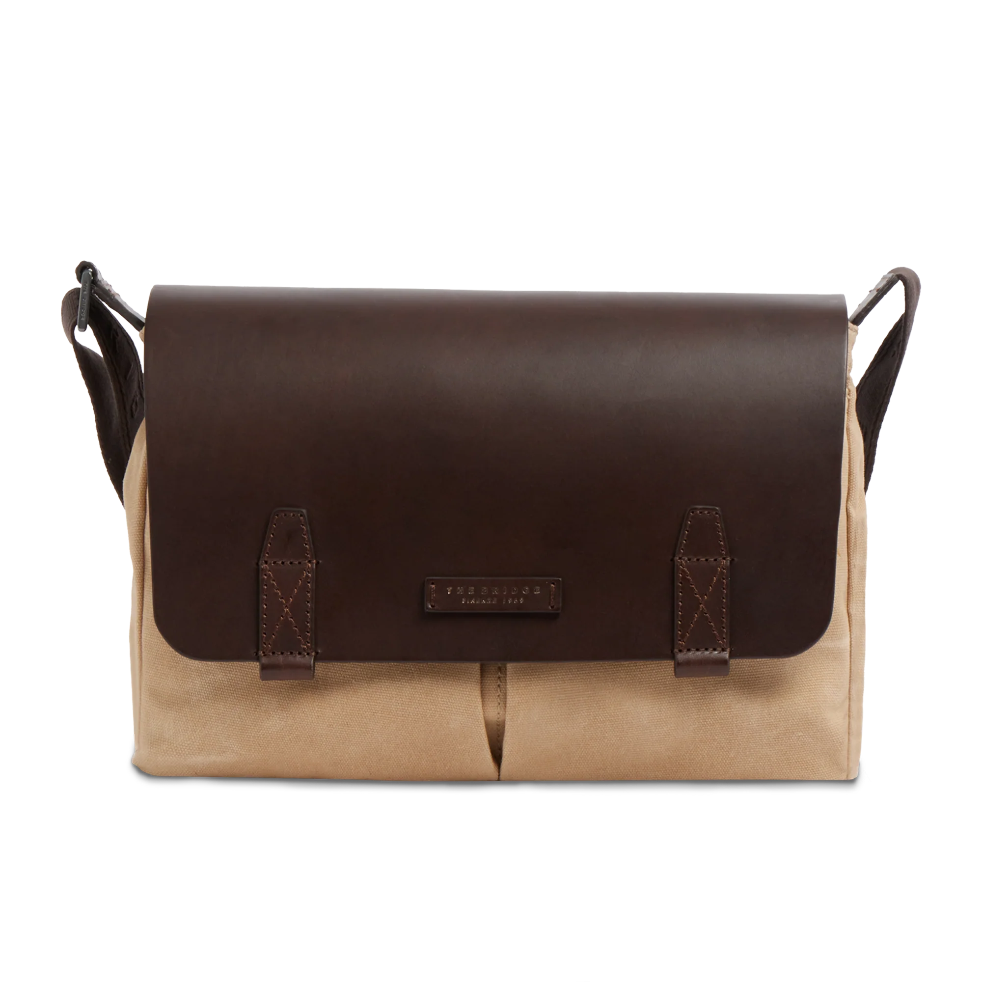 Leather and fabric briefcase