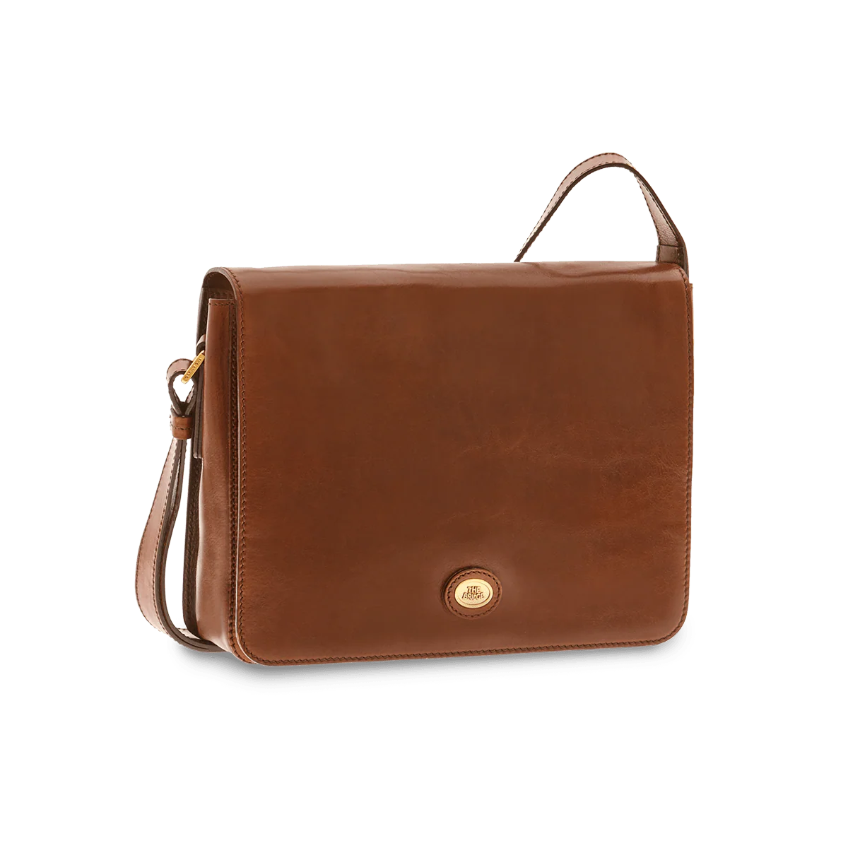 Men's leather briefcase with shoulder strap