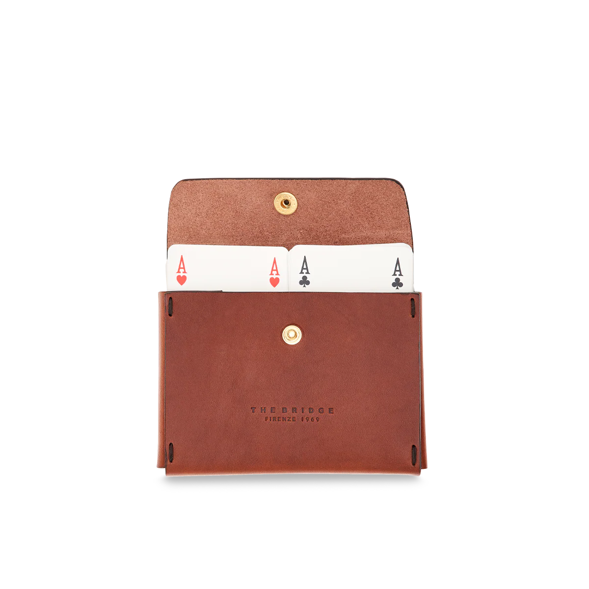 Leather playing card holder - double