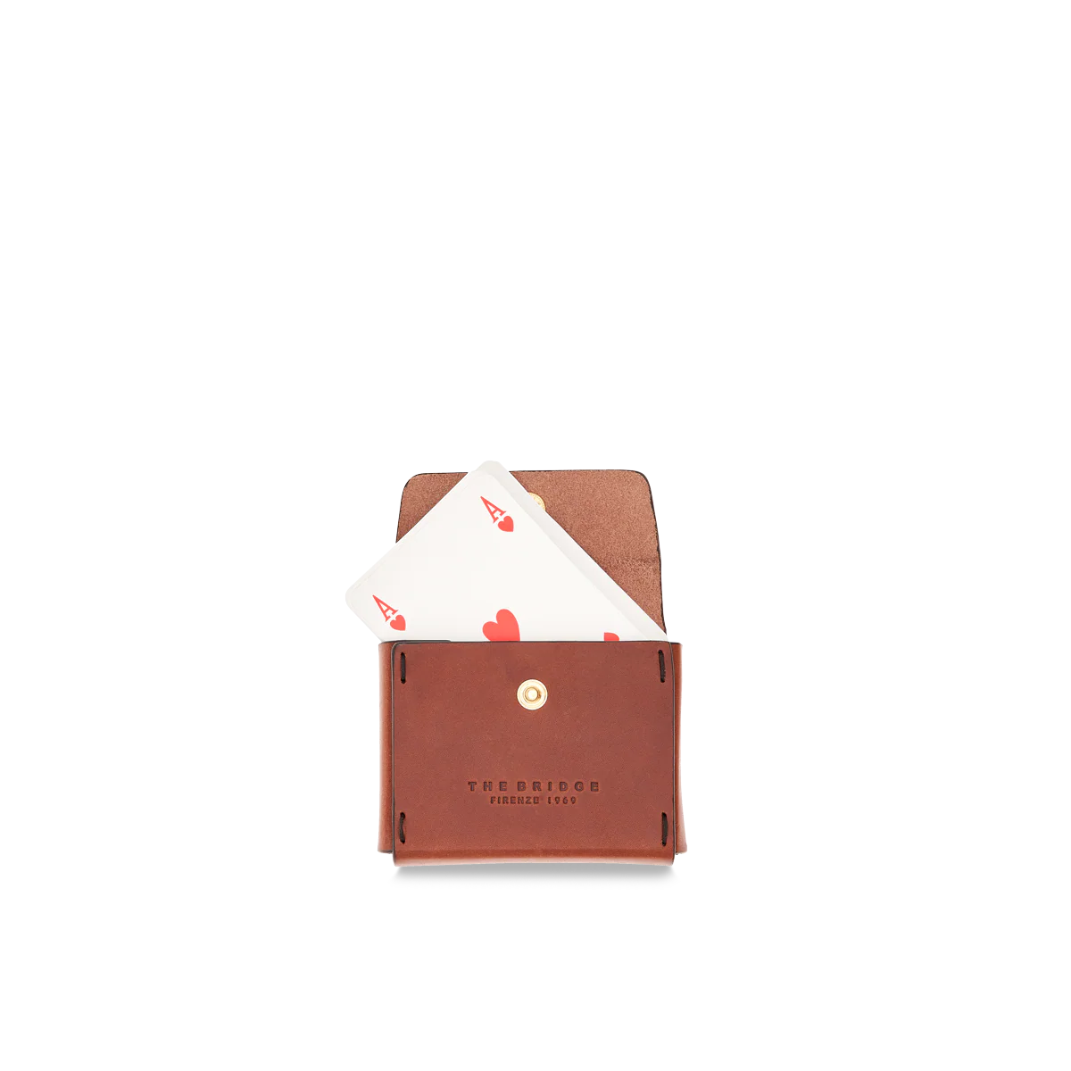 Leather playing card holder - single