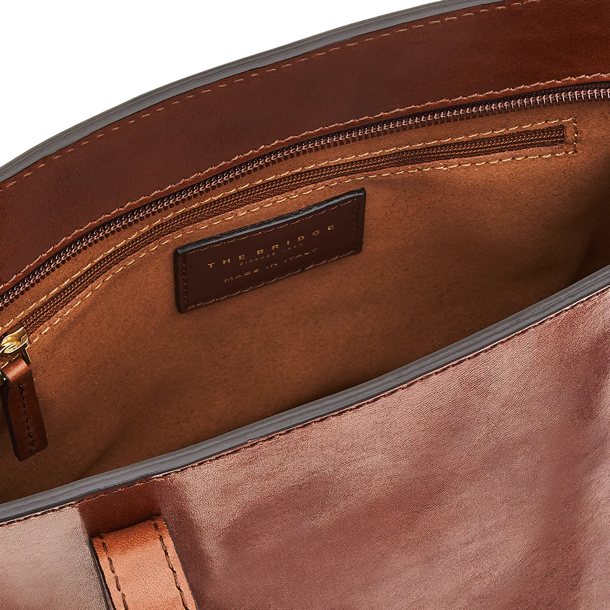 Leather shopper bag with zipper closure - Image 2