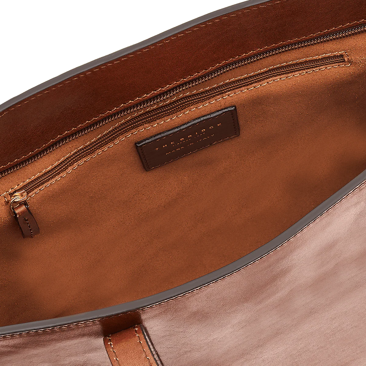 Leather shopper bag with zipper closure - Image 2