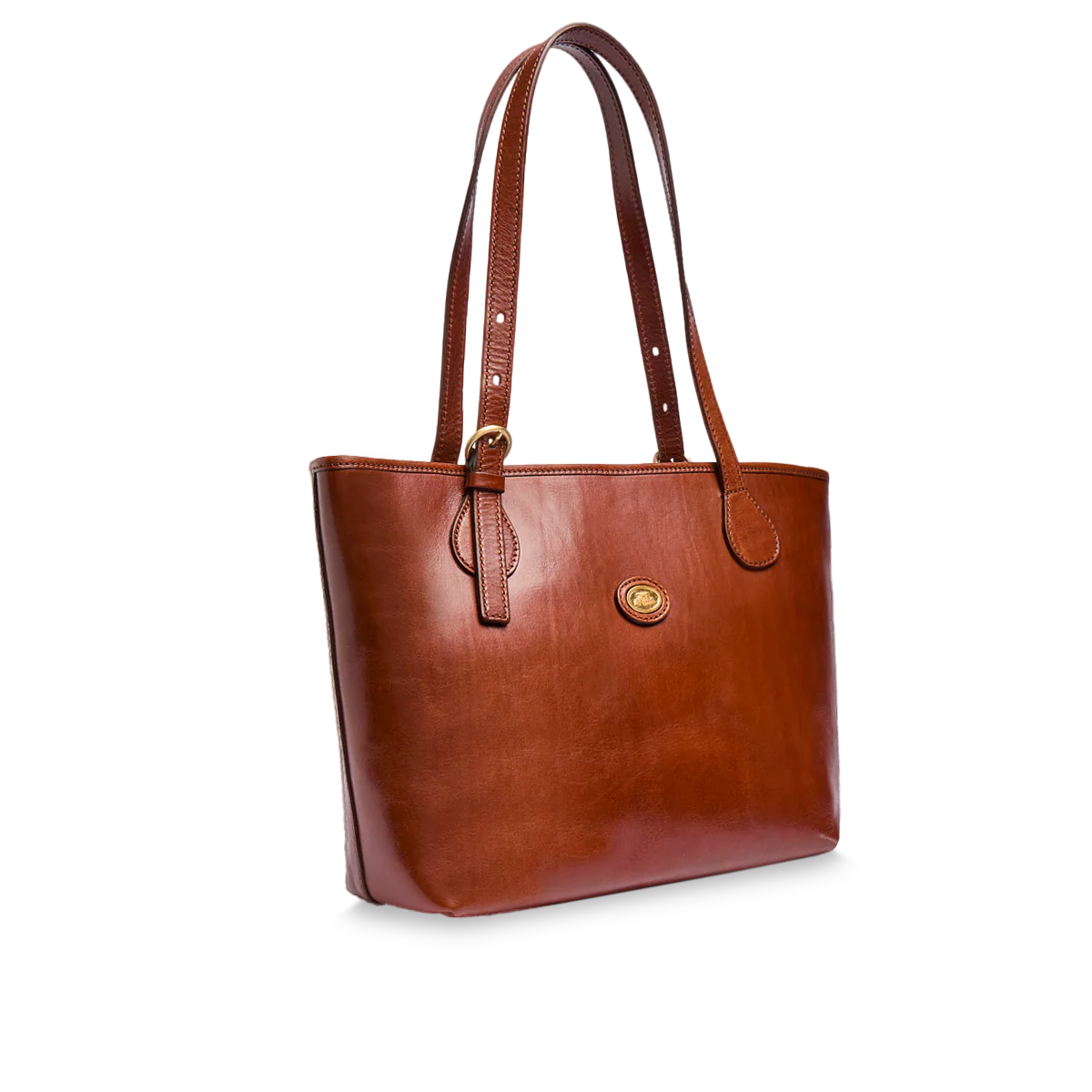 Leather shopper bag with zip - Image 2