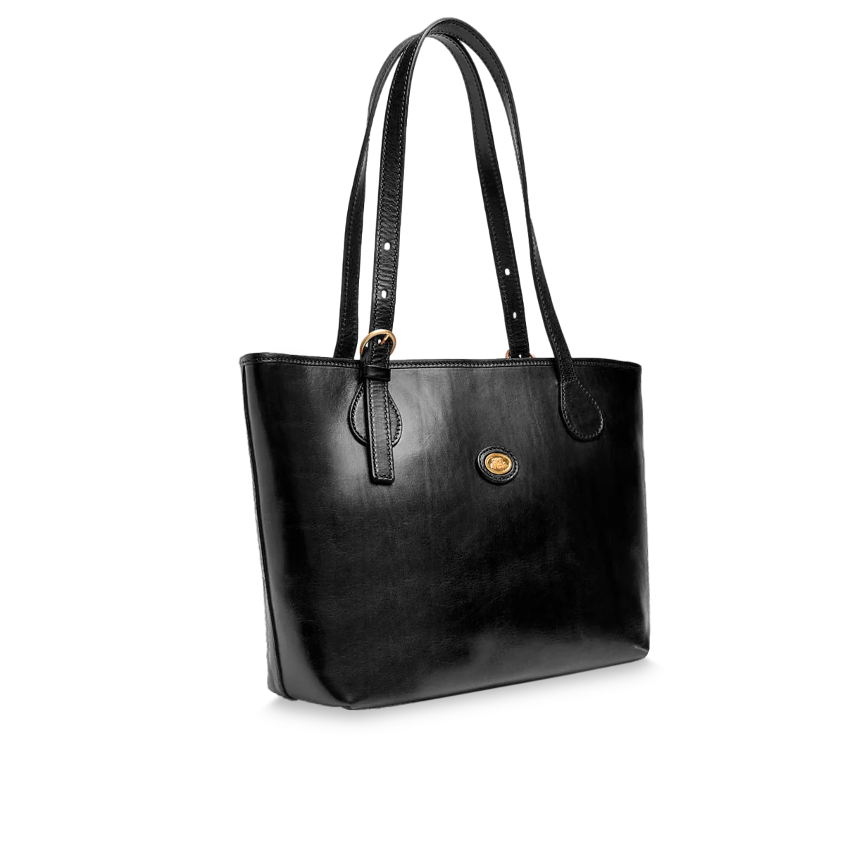 Leather shopper bag with zip - Image 2