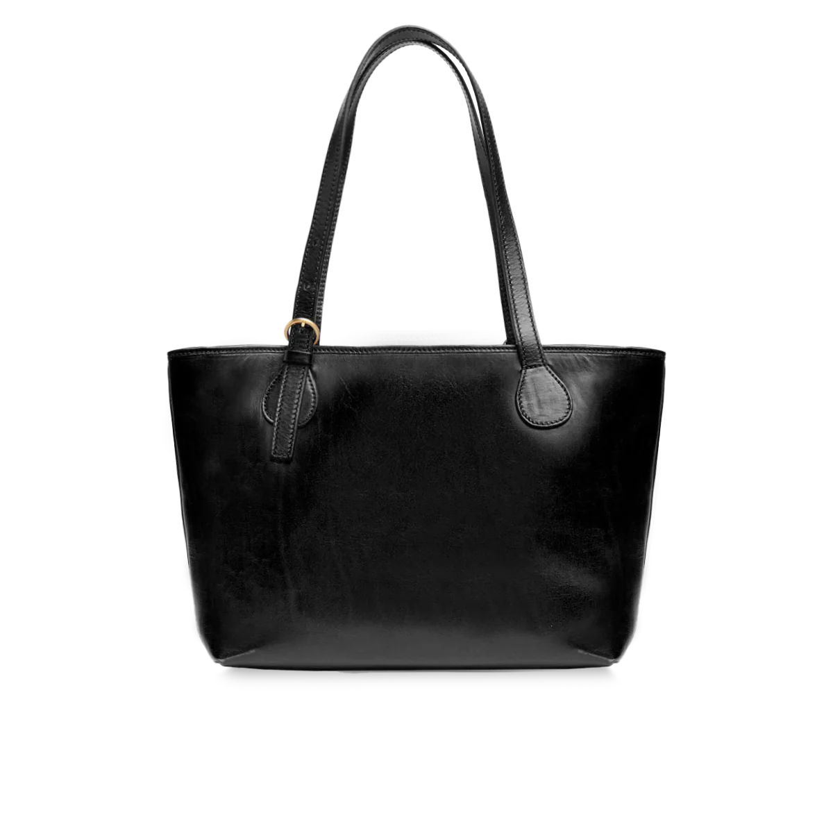 Leather shopper bag with zip - Image 3