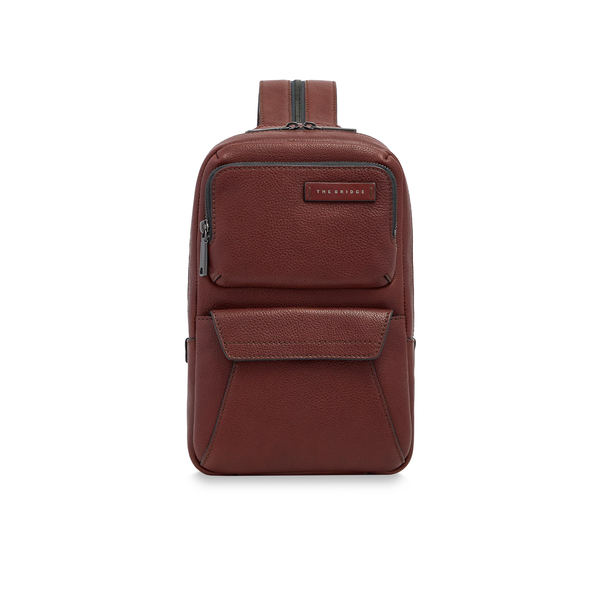 Men’s leather single-strap backpack