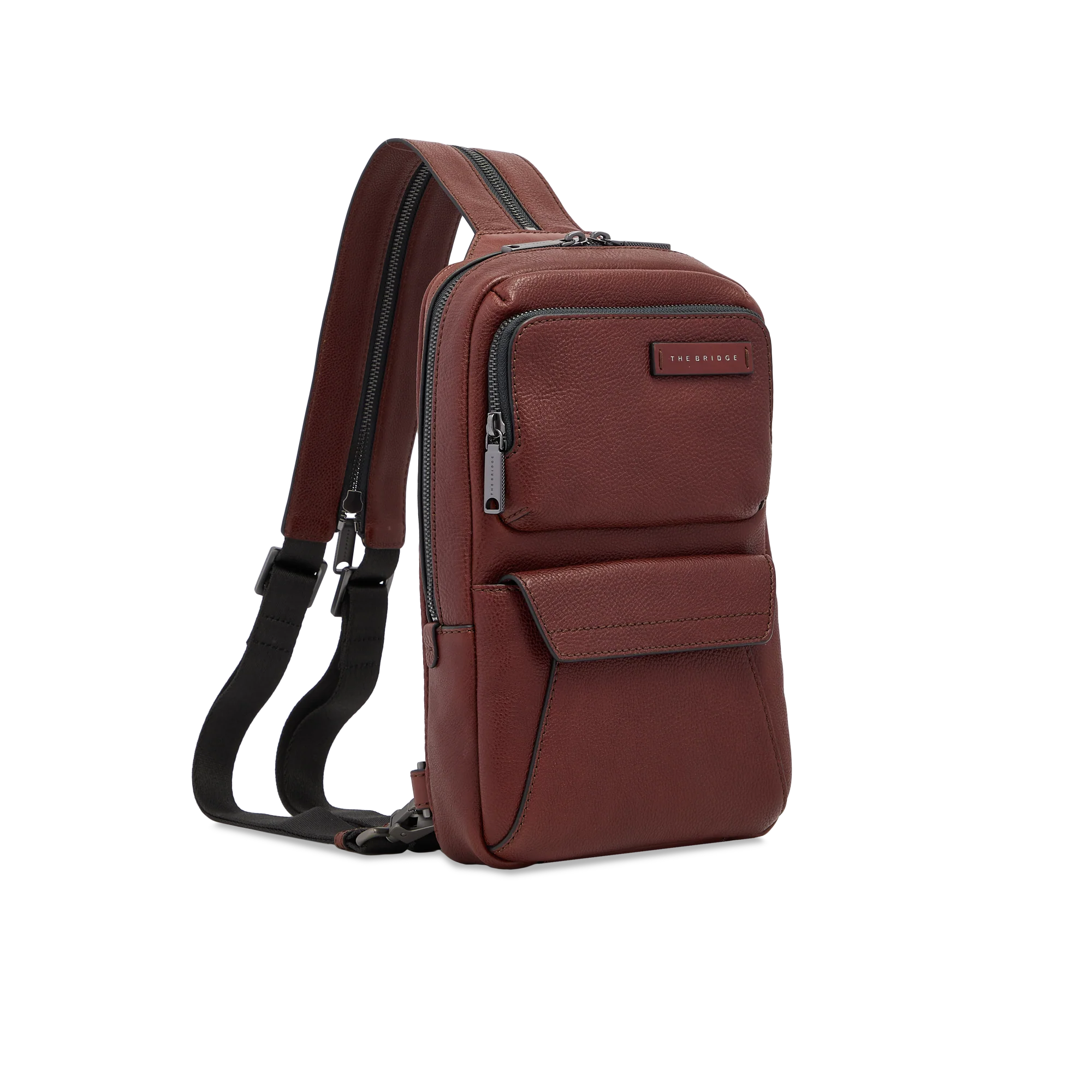 Men’s leather single-strap backpack - Image 2