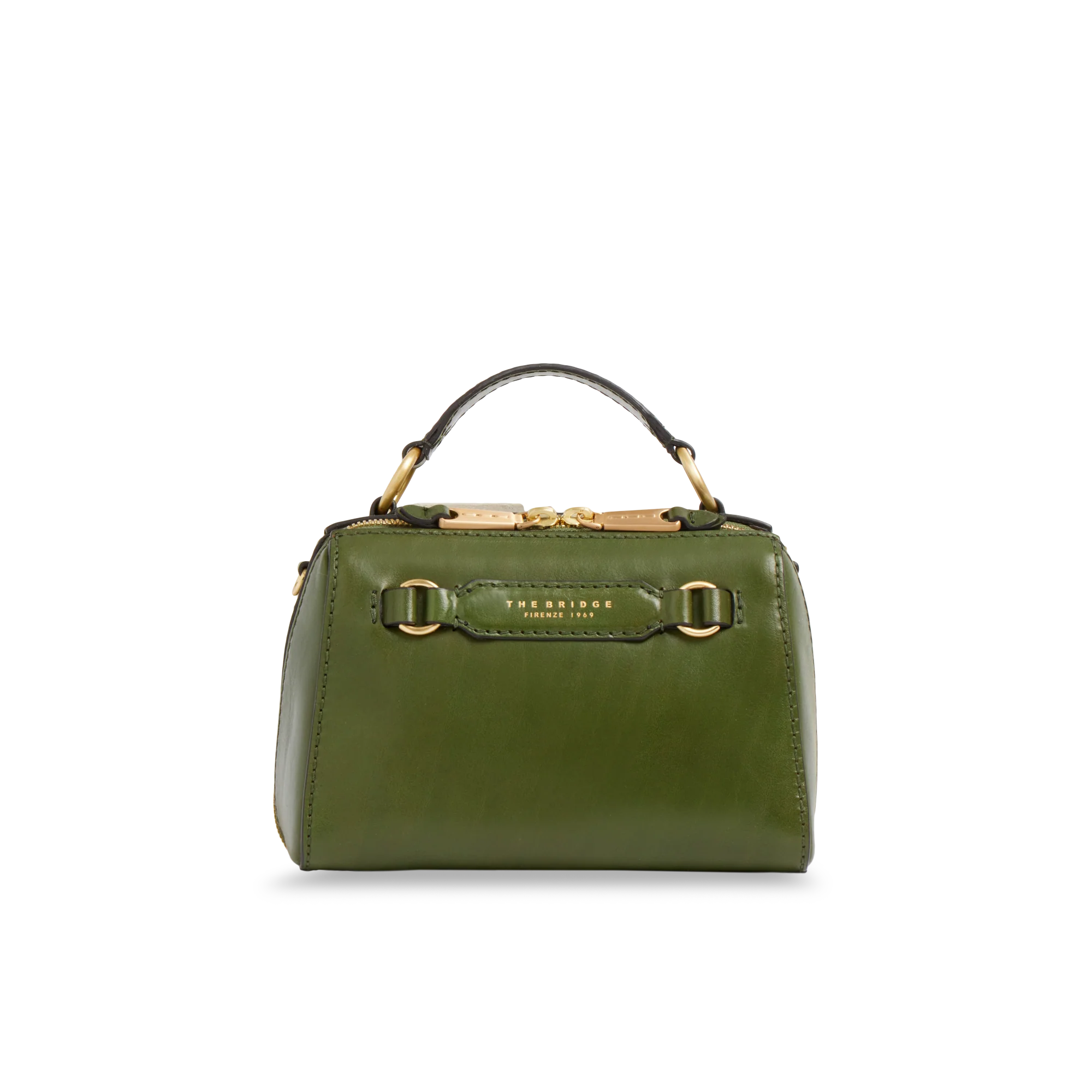 Leather handbag with removable shoulder strap