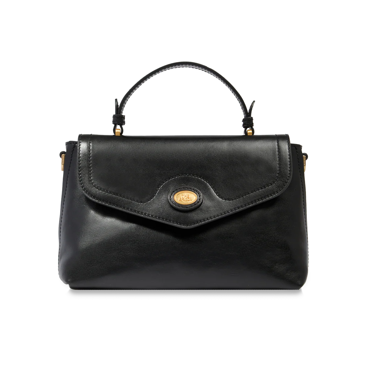 Leather handbag with removable shoulder strap