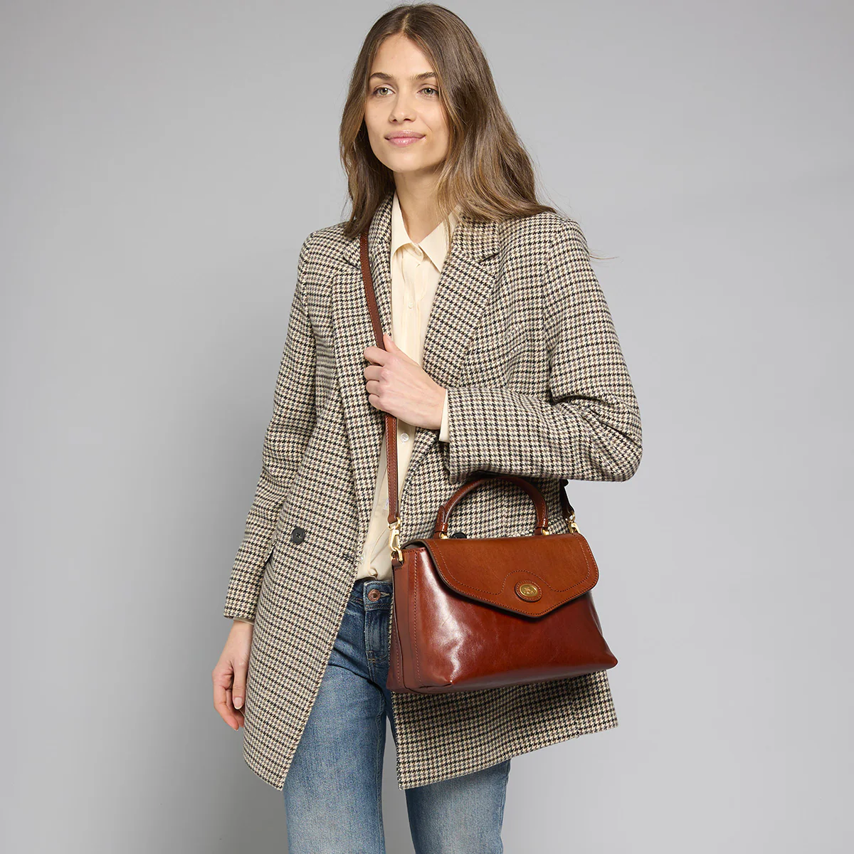 Leather handbag with removable shoulder strap - Image 7