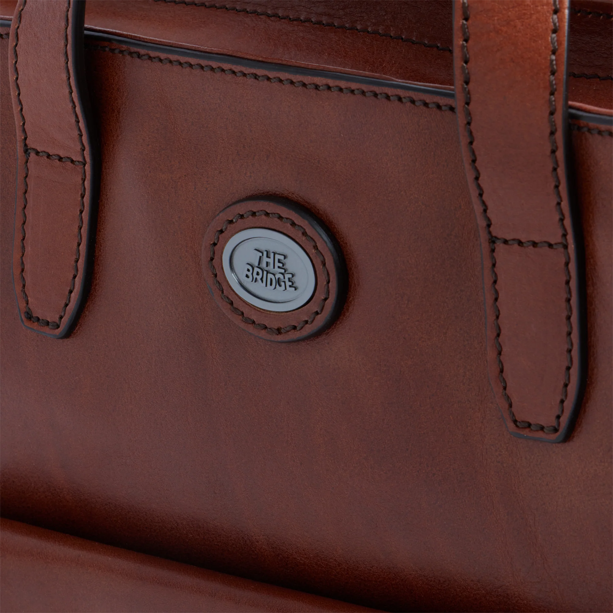 Leather and fabric briefcase with shoulder strap - Image 5