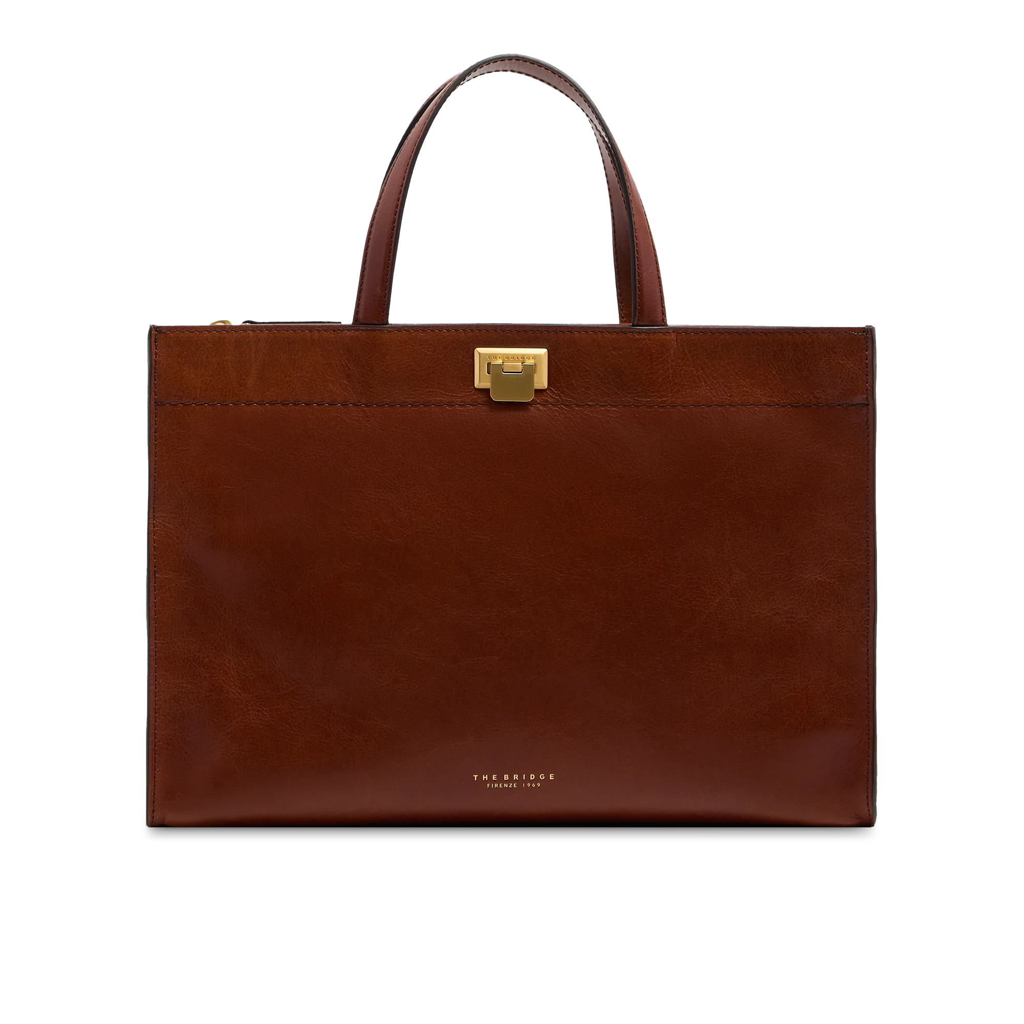 Leather handbag with removable shoulder strap