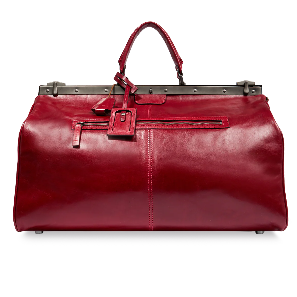 Leather travel duffle bag