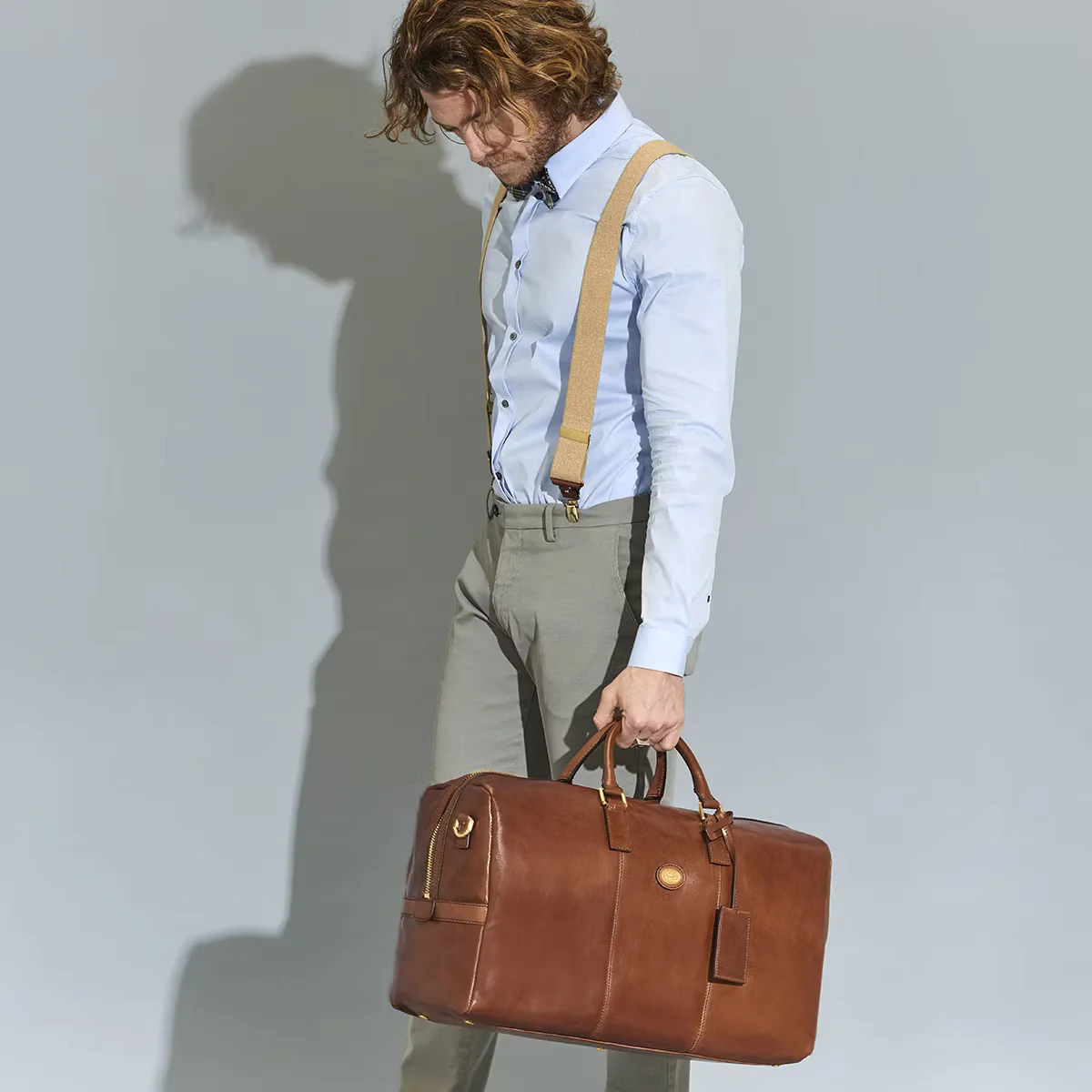 Leather travel duffle bag - Image 6