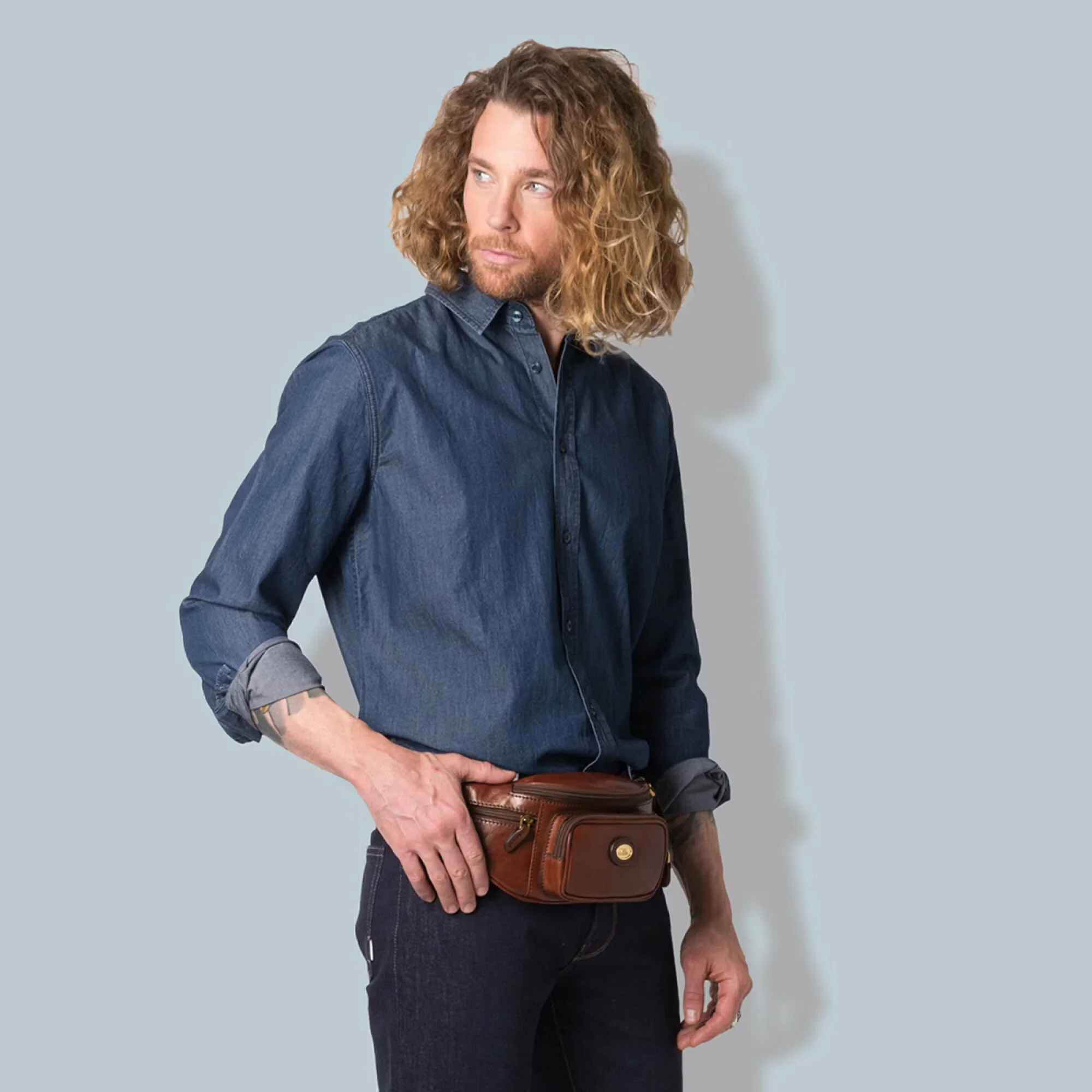 Men's leather belt bag - Image 4