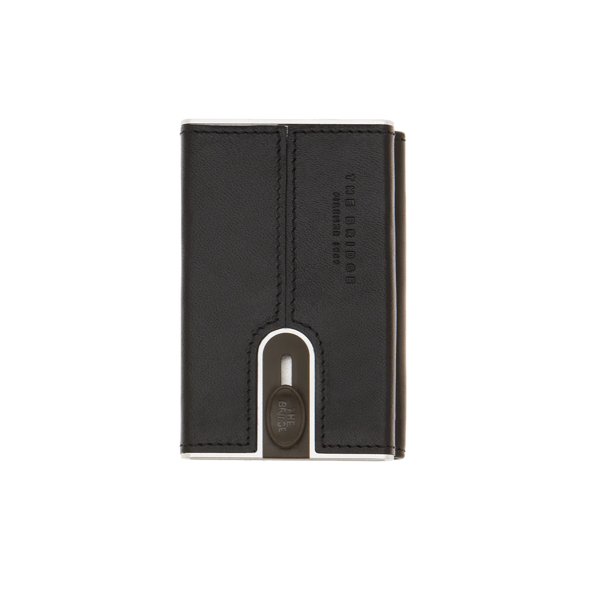 Leather pop-up card holder with RFID protection